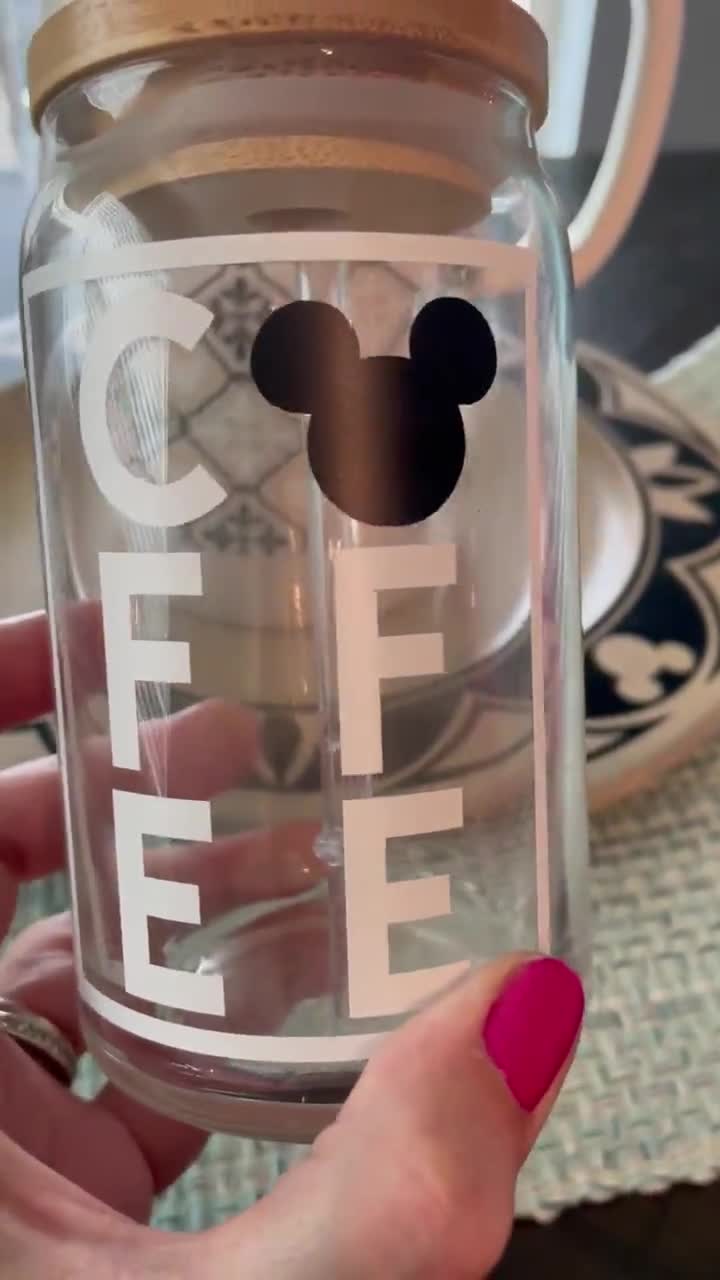 Iced Coffee Cocktail Beer Soda Can Glass Cup WDW Disney Castle 50th Icon  Inspired Great Gift 16oz 