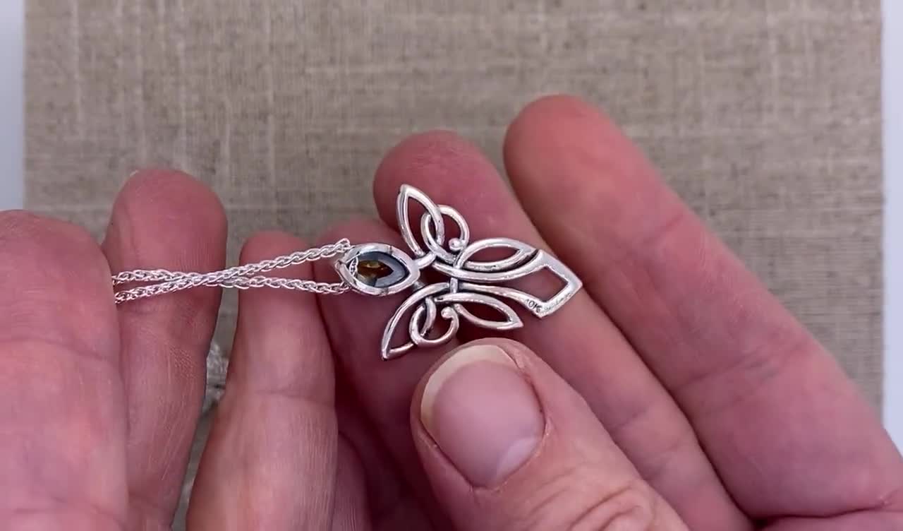 Sterling Silver & 10K Celtic Guardian Angel Pendant With