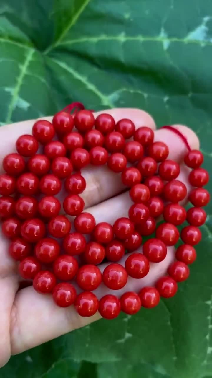 Coral Beads (Heat Treated) Ox Blood Red 5mm