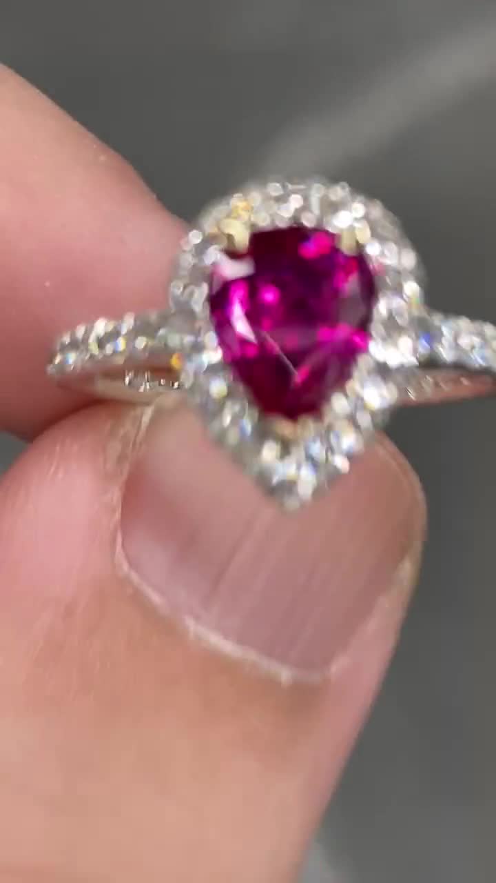 Emerald-Cut Ruby and 1/5 CT. T.W. Diamond Three Stone Ring in 14K Gold |  Zales