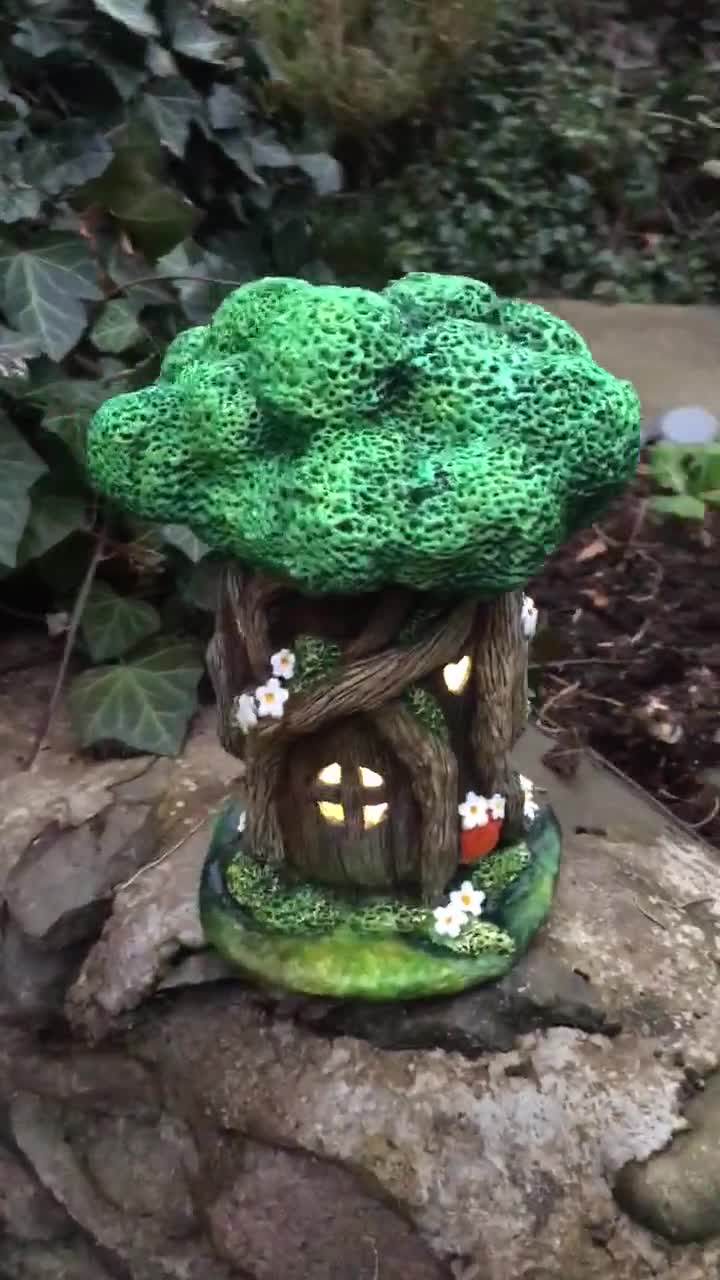 Flower Fairy House lantern in Das air dry clay, by Andrea at CalicoCuts