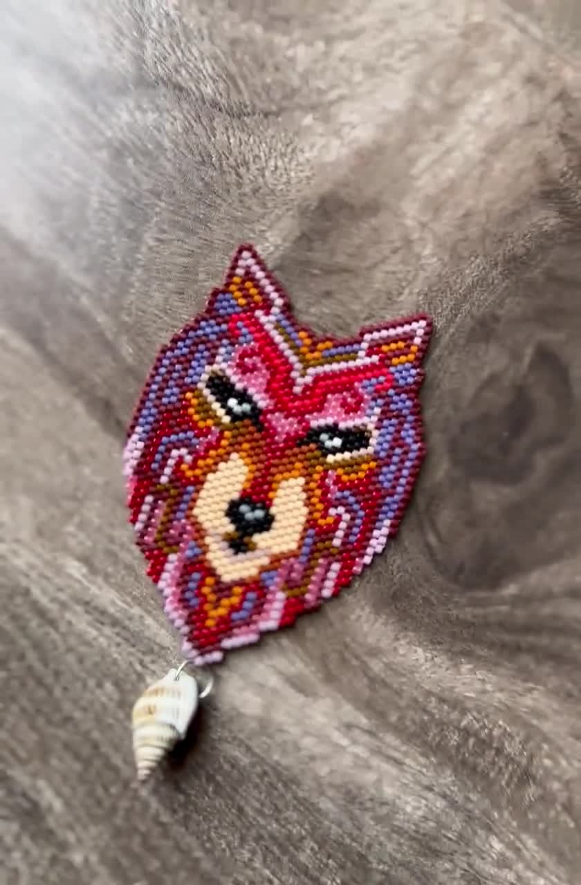 Native American Wolf Bead Pattern, Peyote/brick Stitch Wolf