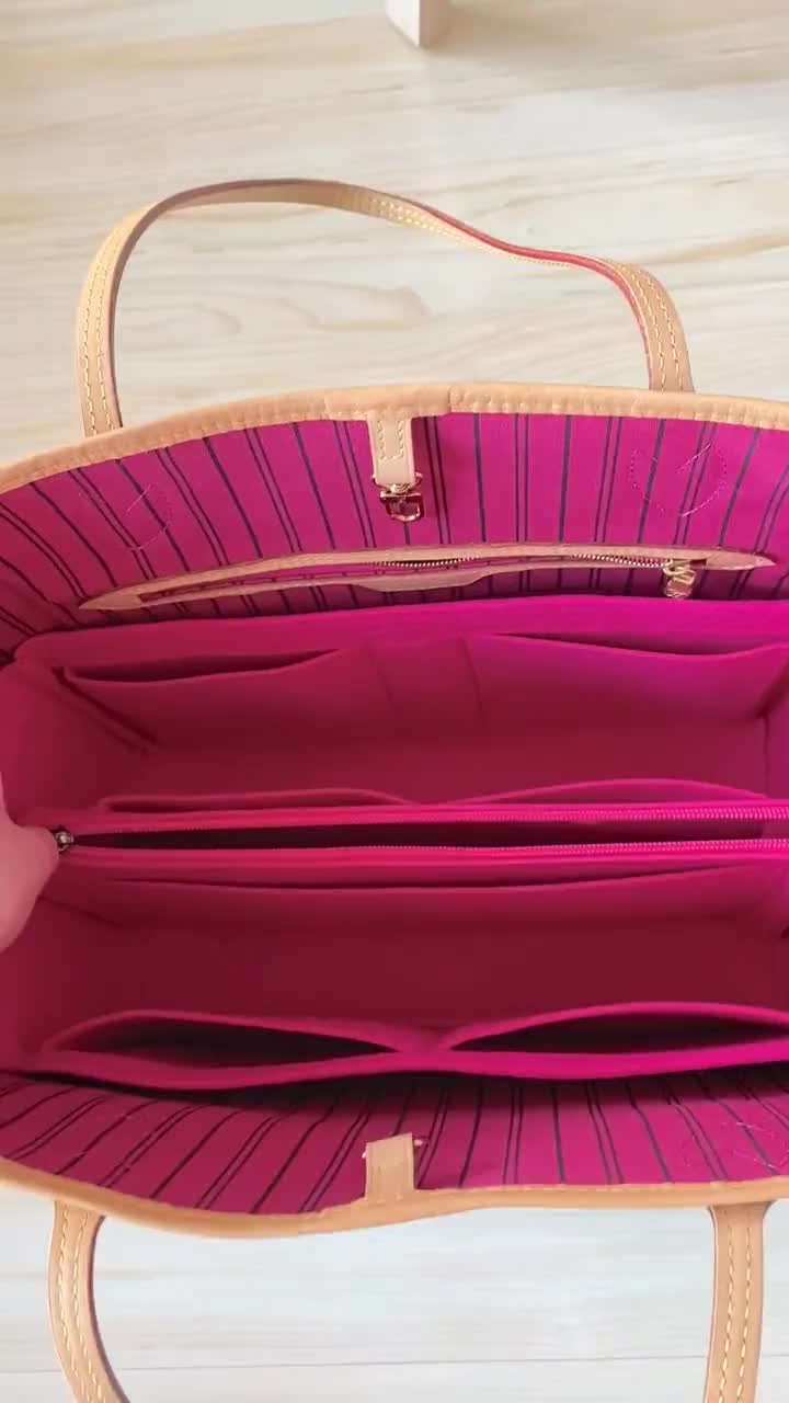 For Neverfull PM MM GM insert Bags Organizer Makeup Handbag Organize Inner  Purse Portable base shaper Premium nylon (Handmade）