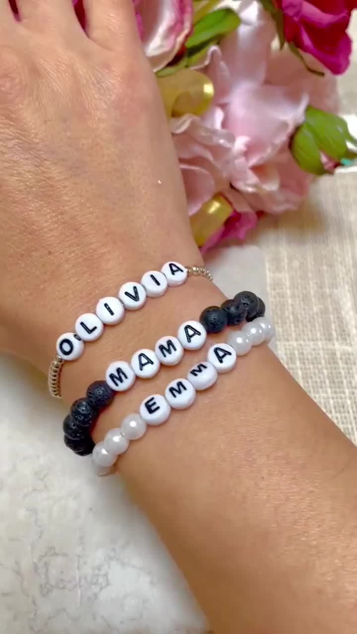 beaded name bracelet custom friendship letter bead bracelet, personali -  Lily Daily Boutique