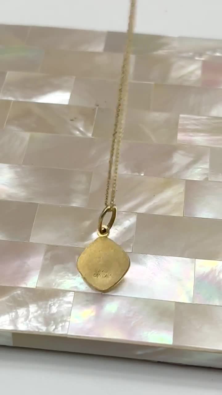 Ciondolo in oro a forma di angelo, 14 mm, collana con angelo custode 10K 14K 18K, regalo per battesimo, regalo per neonato. - Italia
