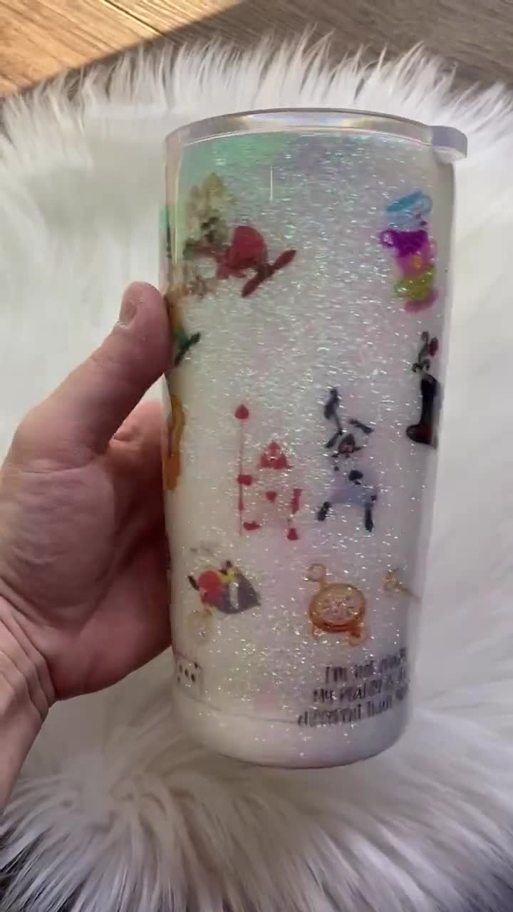 Alice in Wonderland Glittered Epoxy Tumbler