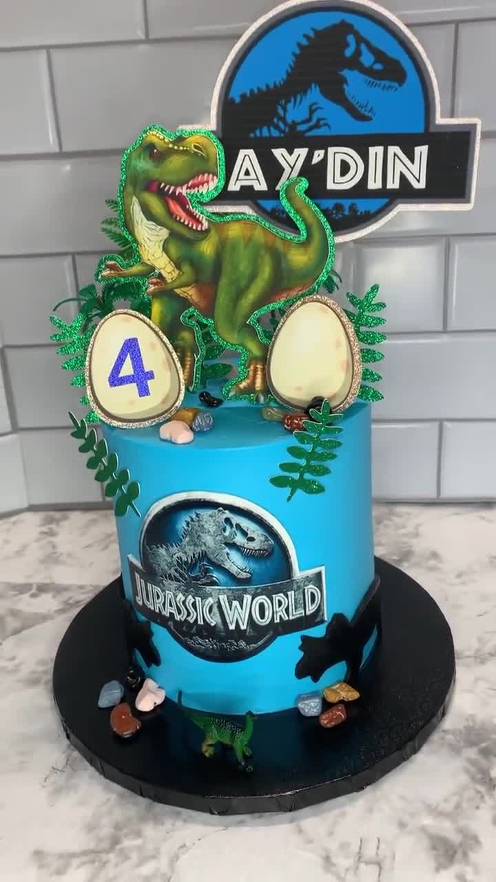 8 Pc Jurassic World Dinosaur Cake Topper Dino T-rex - Etsy