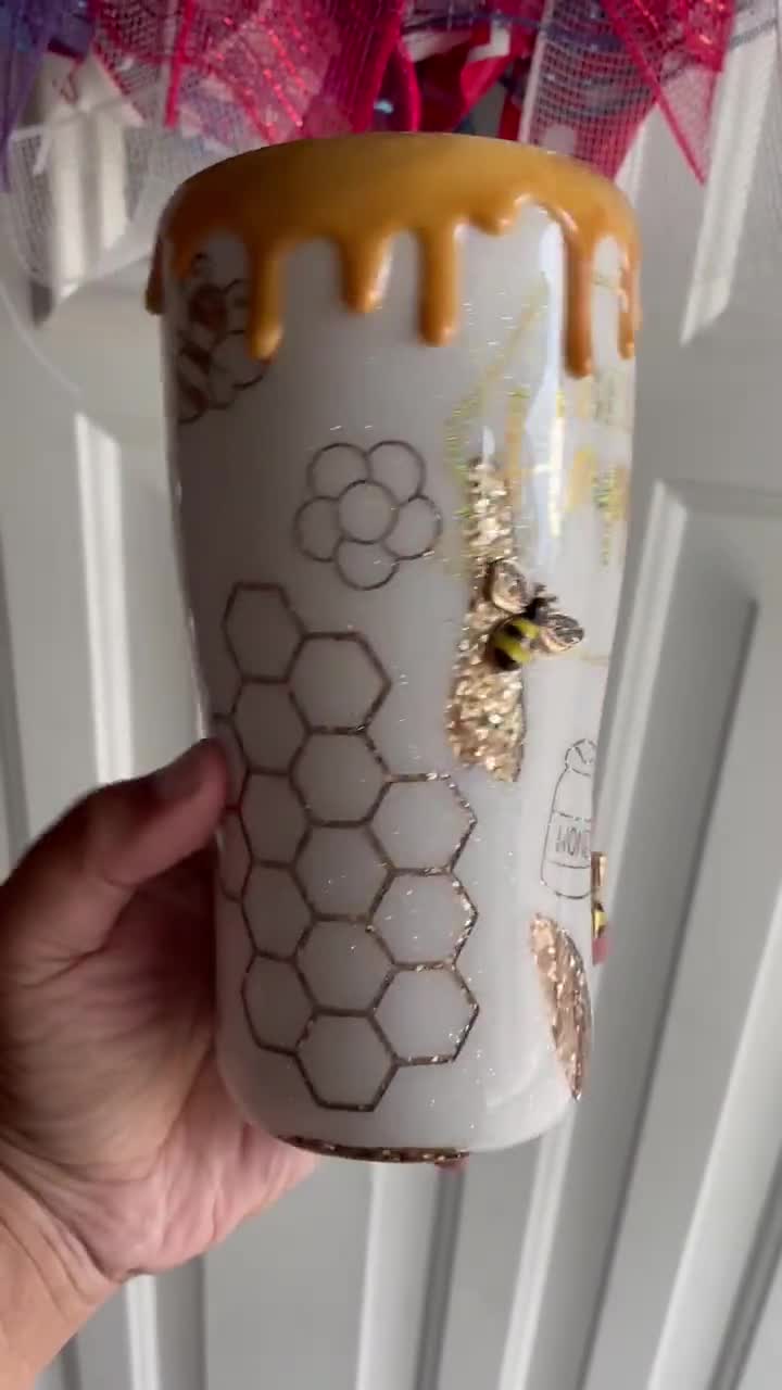 Gold Bee Tumbler Bee Happy Tumbler Beekeeper Gifts Bee 