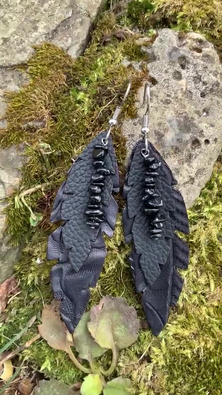 19 Paia Orecchini Pendenti In Pelle Morbida Fatti A Mano – Grandi E Leggeri, Frange A Forma Di Piuma, Vari Colori, Regalo Donna