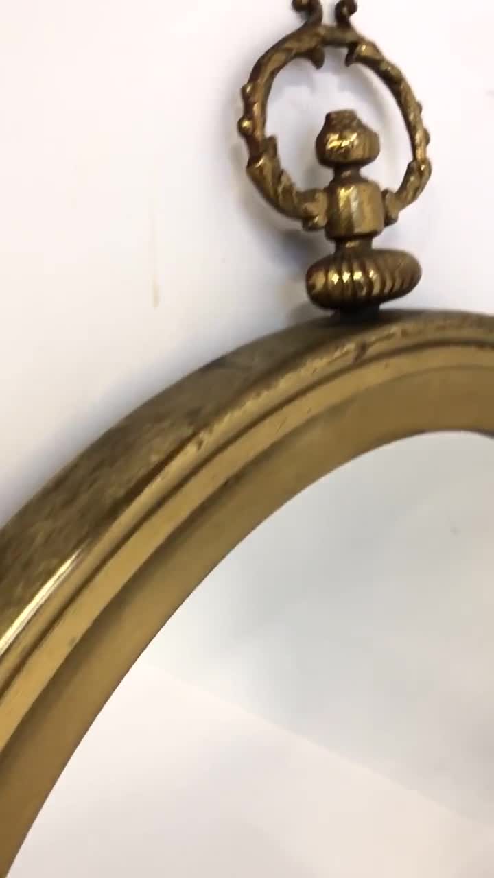 ヴィンテージフランス製真鍮製懐中時計ミラー：ミッド