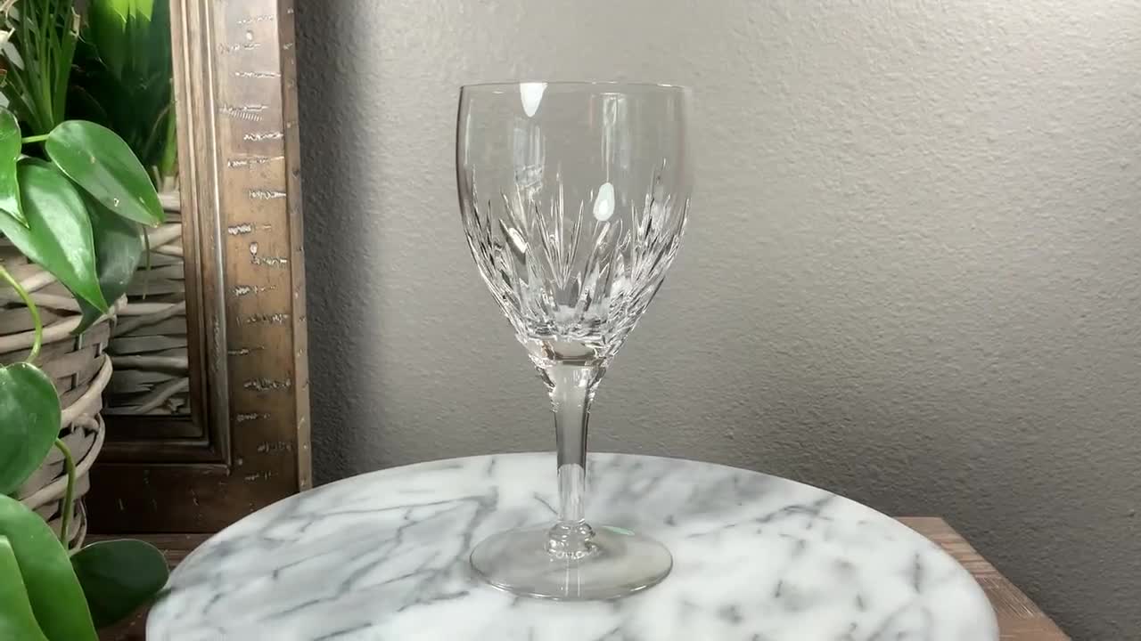 Four (4) Stuart KENT Crystal Water Goblets - Cut Fan - England