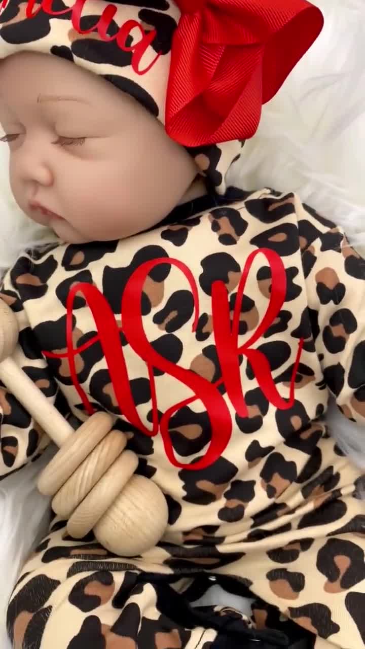Tenue dhôpital pour bébé fille, vêtements pour bébé fille, tenue pour bébé  léopard, une pièce zippée pour nouveau-né -  France