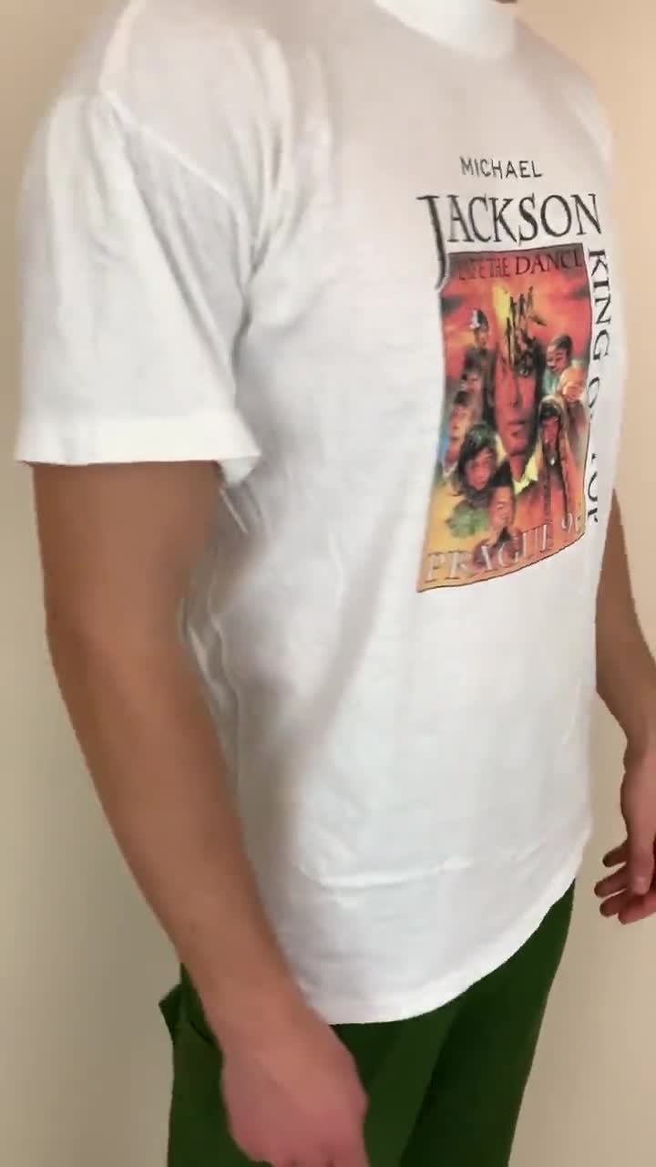 90s Vintage Michael Jackson Shirt Size Large Vtg White World Tour