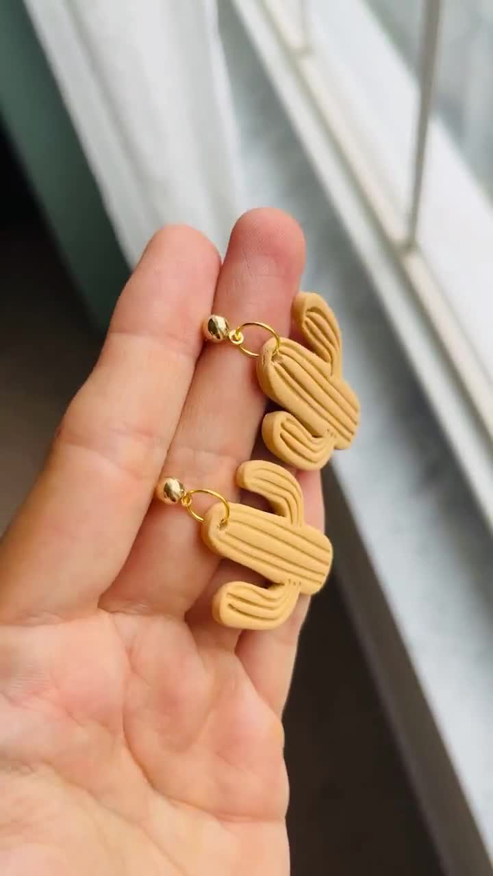 Cactus Succulent Dangle Earrings - Resin Plant Statement Jewelry Gifts For Women