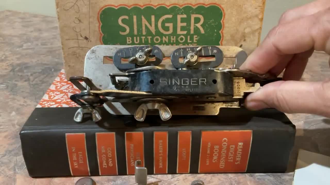 Vintage Singer Buttonholer Tool Demonstration