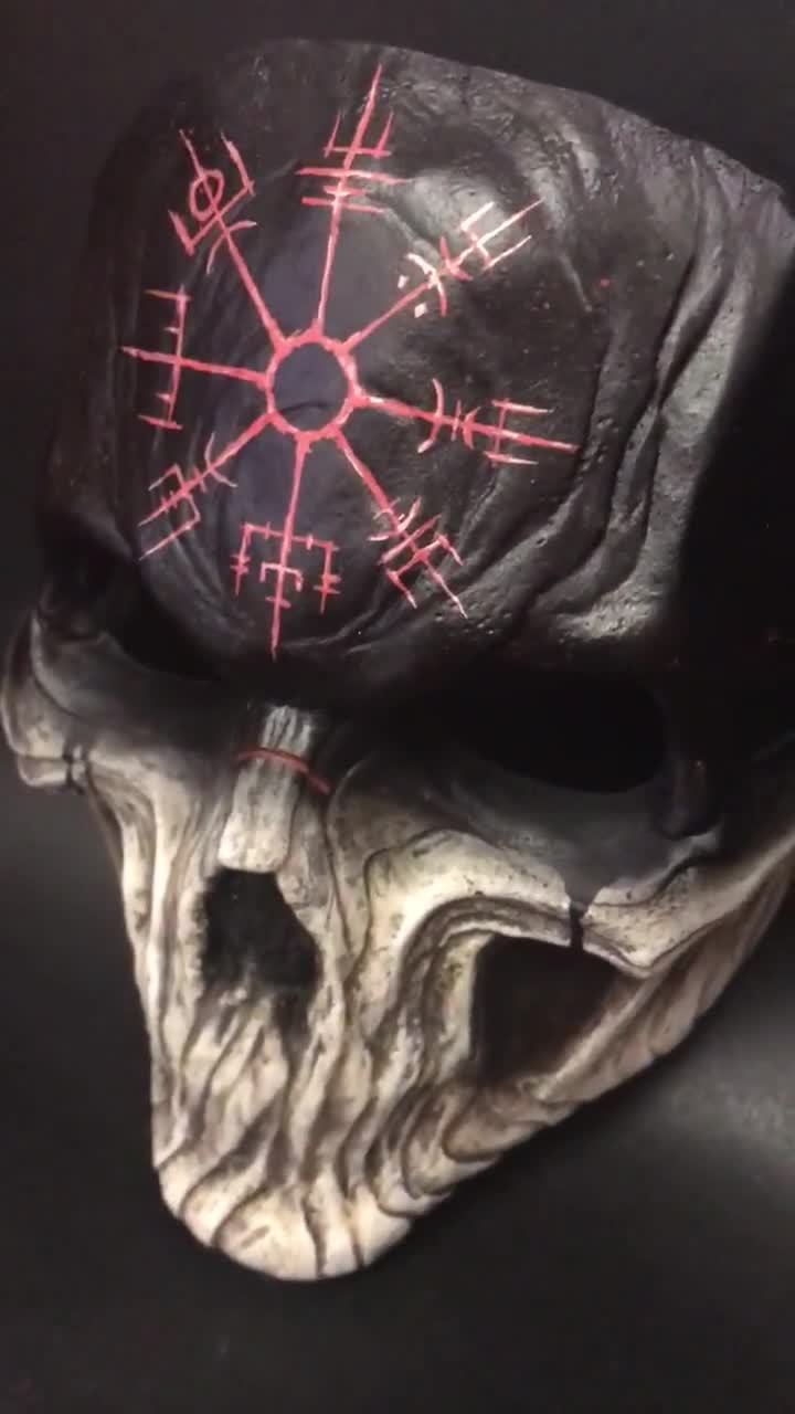 Therian Wolf Skull Mask Black / White / Luminous Resin Mask for