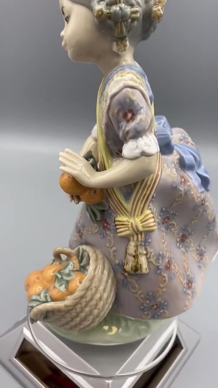 Lladro Valencia Girl With Basket of Oranges Figurine 