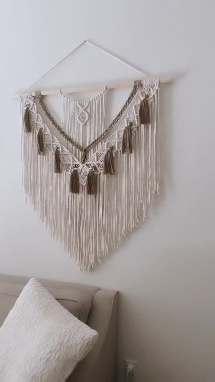 Large Macrame Wall Hanging With Tassels, Luxury Mural Modern Wall