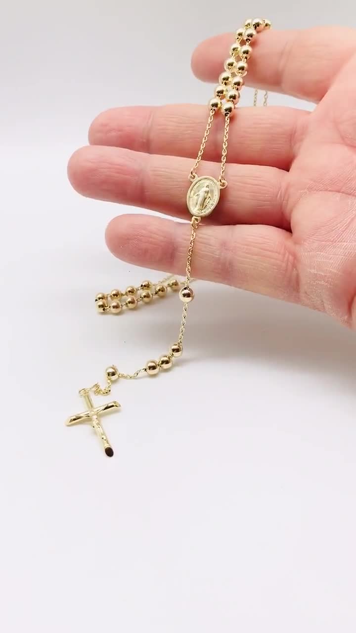 Gold Rosary Necklace | 18k Gold Layered - Iridescent NYC