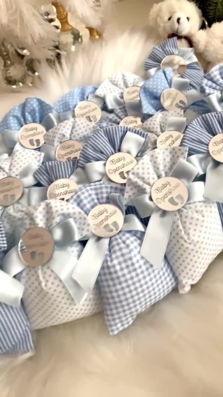 thumbnail image 2 of 50 Pcs Baby Shower Boy Gift Bags - Blue Non Woven Treat Bags With Handles 2 of 13