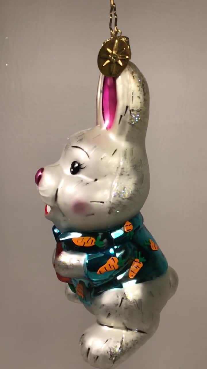 Vintage Christopher Radko “chester” the White Rabbit Handblown
