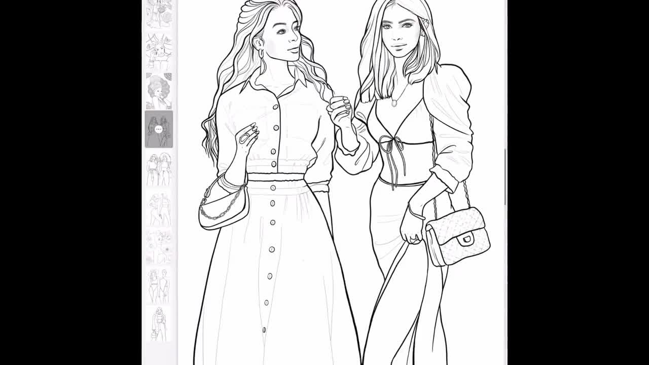 Fashion Coloring Pages, Adult Printable Coloring Book, Fashion Illustration  Coloring Book for Procreate, Kids Teen Girl Coloring Pages 