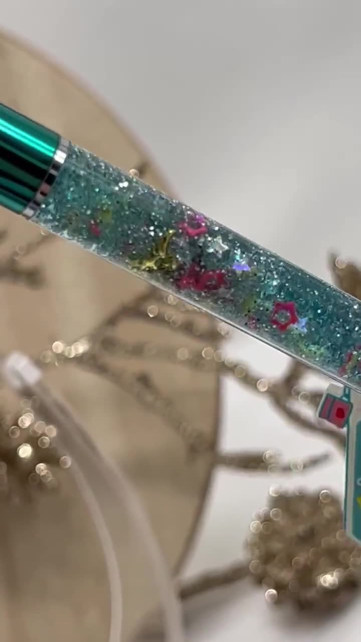 Floating Glitter Pens Goldy Rosey Guac Pretty Pens Sparkly 