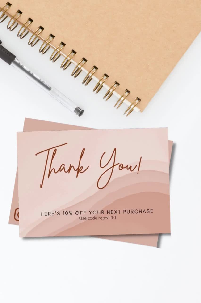 Business Thank You Card Editable Template,  Seller Thank You Card  Printable, Printable Packaging Inserts, 