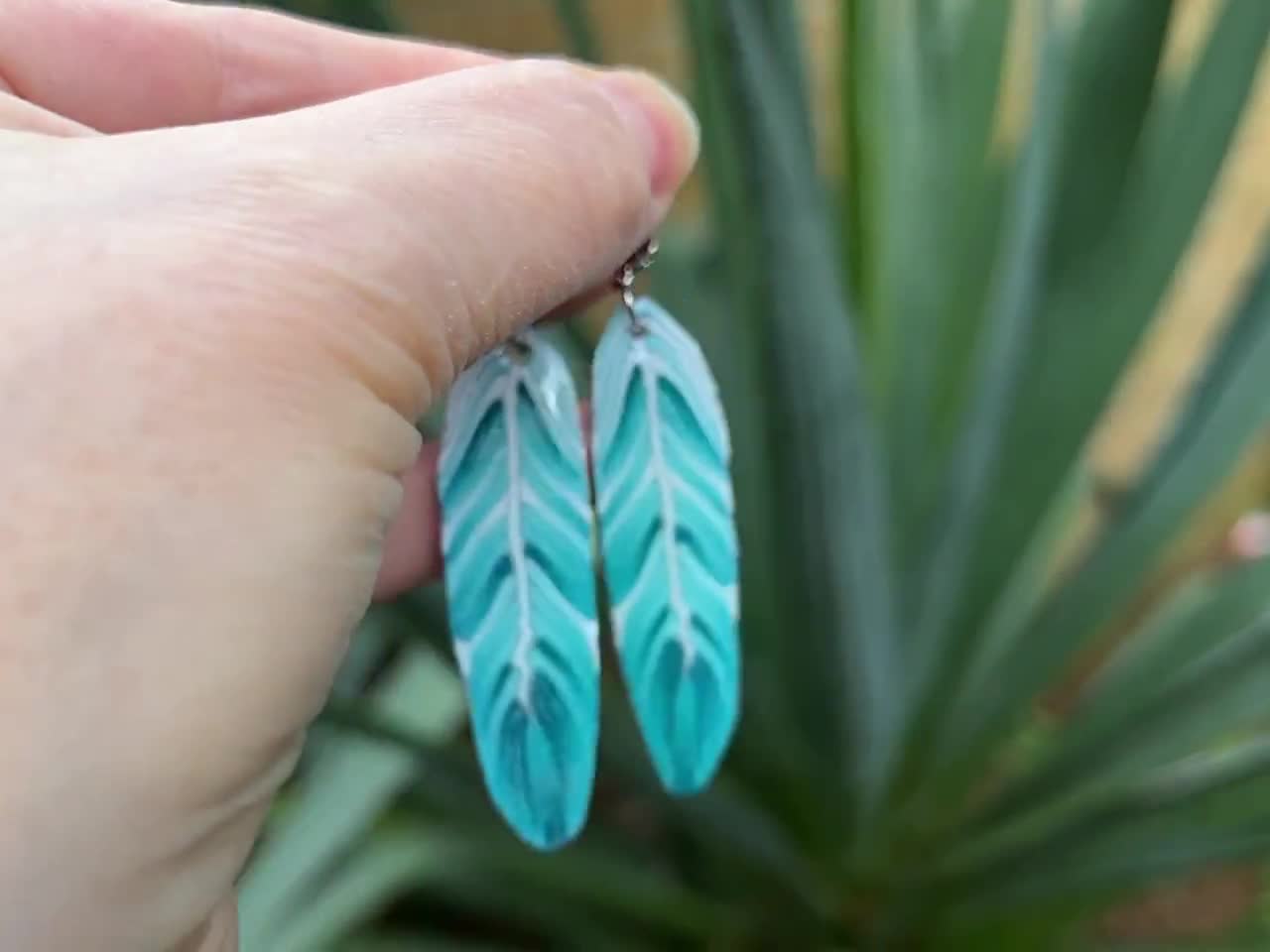 Handmade Polymer Clay Earrings - Turquoise Gem Dangles - Ready to Ship –  Simply Affinity