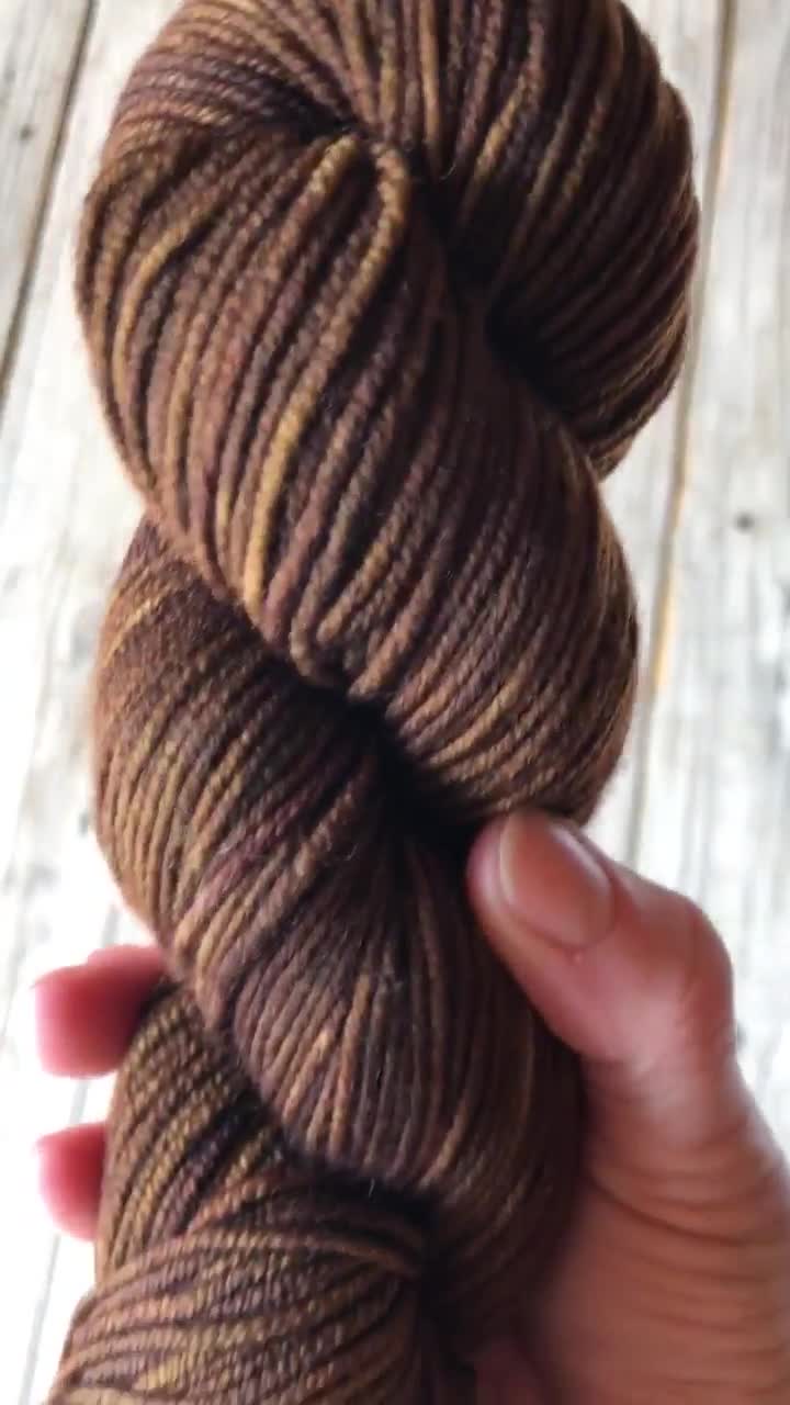 Hand Dyed Sock Yarn, Chocolate Brown, Walk the Plank, Treasured