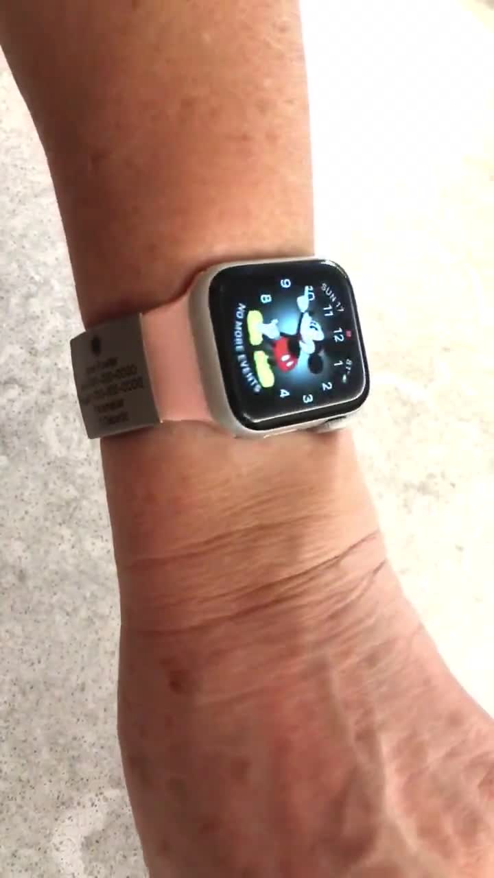 Etiqueta de identificación de alerta para correa de reloj, placa de  seguridad grabada con láser para Apple Watch, etiqueta de identificación  para