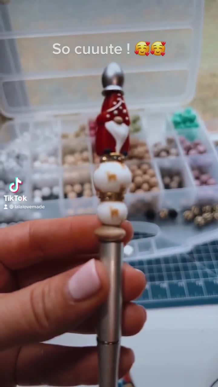 Beadable Pens Winter Bead Pens And Snowmen Wooden Beads - Temu
