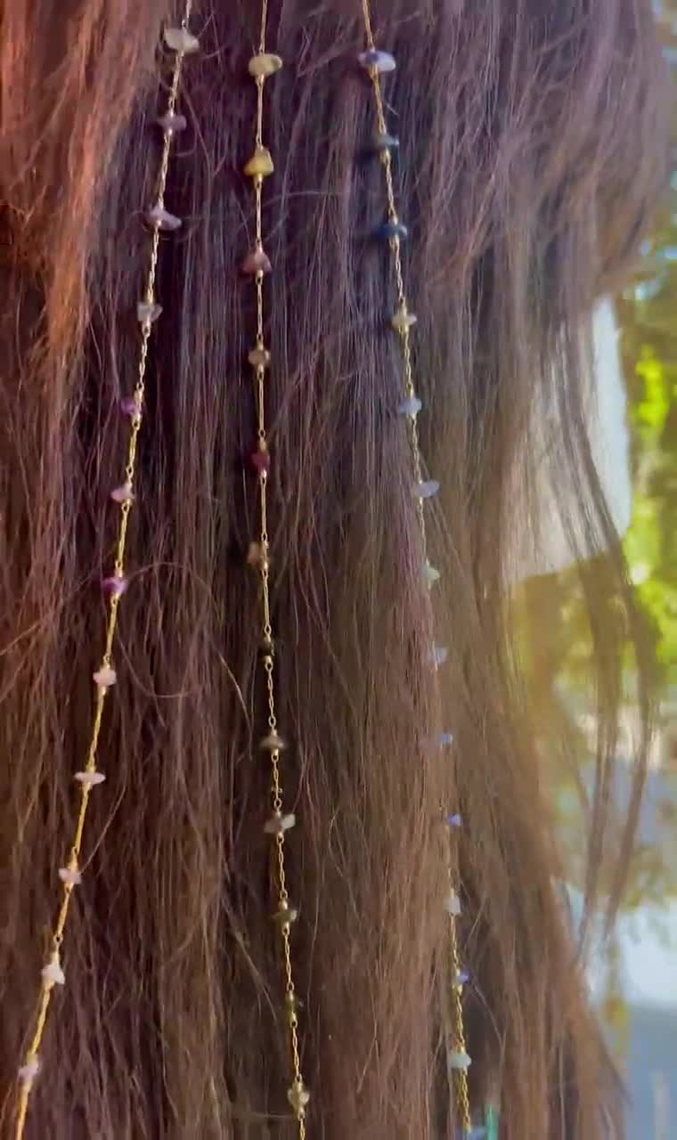 Ethereal Hippie Hair Bead Custom Handmade Hair Clip Crystal Hair Jewelry  Crystal Hair Charms Hippie Hair Clips Unique Gift for Her 