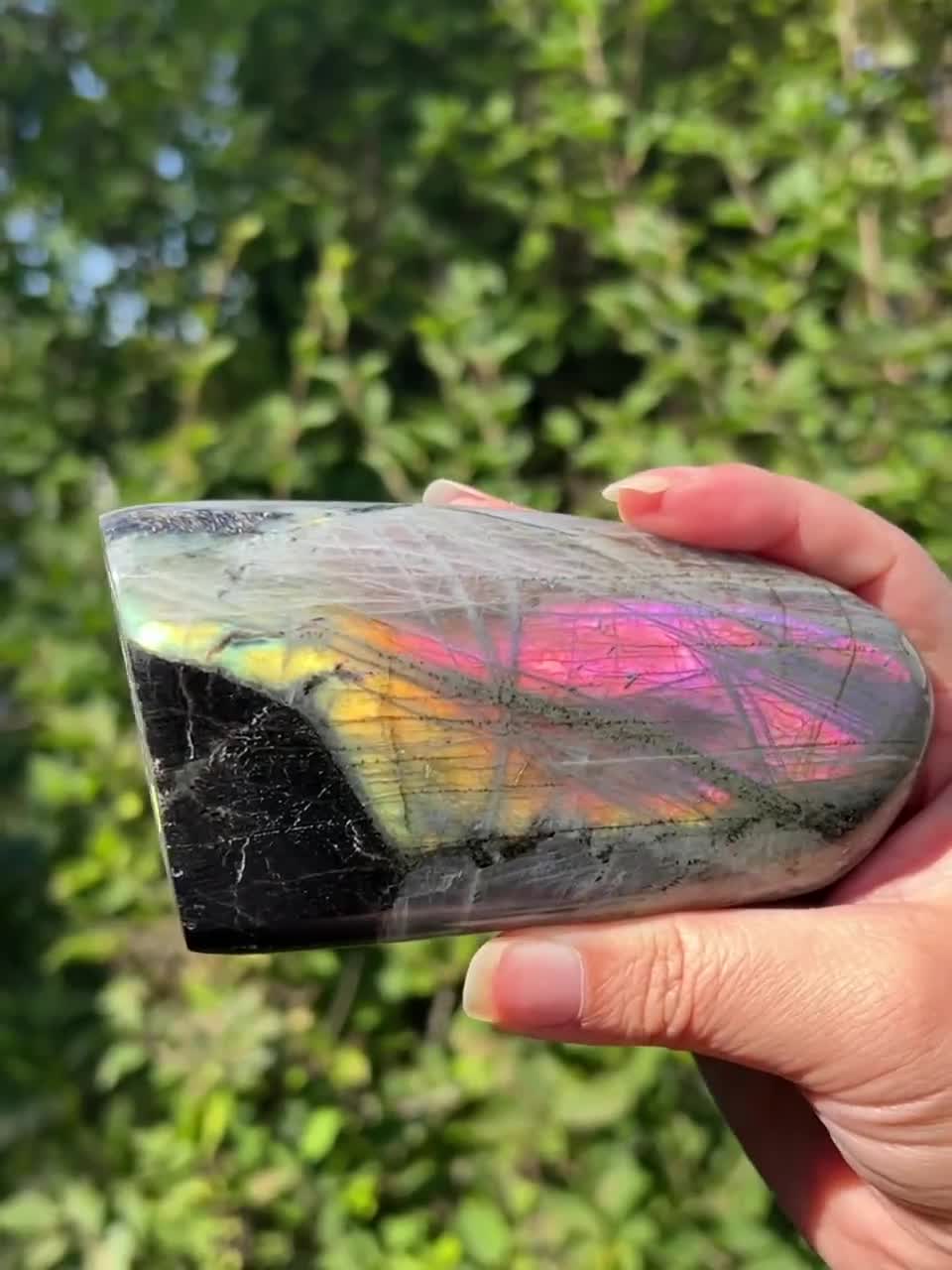 Labradorite Free Form / Vibrant Pink Purple Orange Flash - Etsy