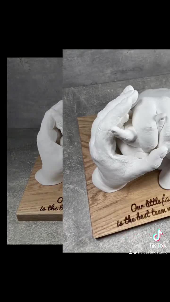 Statue en plâtre bricolage pour couples, kit de prise de main
