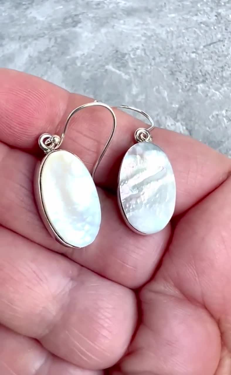 Boucles D'oreilles Argent 925/1000 - Nacre Grise (abalone) - Dormeuses - NEUVES