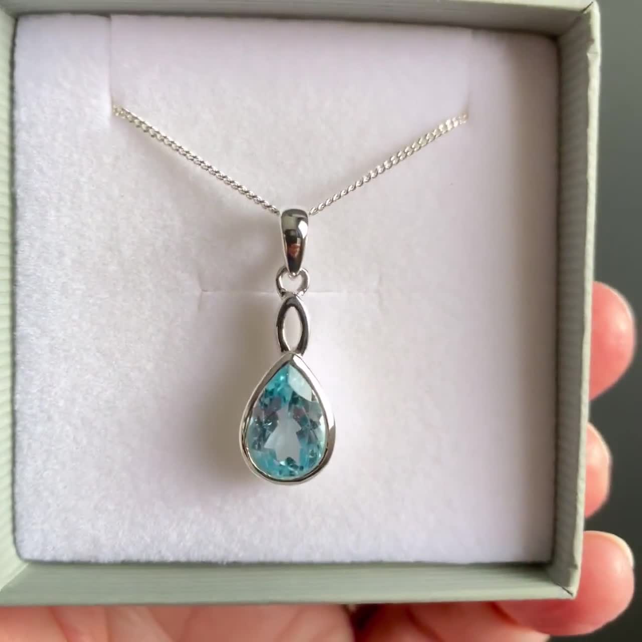 Set Di Gioielli S925 Con Topazio Blu, Design A Goccia, CMA Certificato - Foto 2