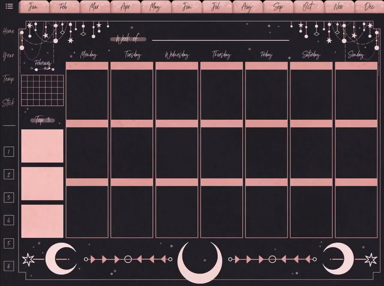 Darkest Star Undated Digital Planner, Hyperlinked PDF, 255 Stickers (For GoodNotes, Notability, Xodo) video poster