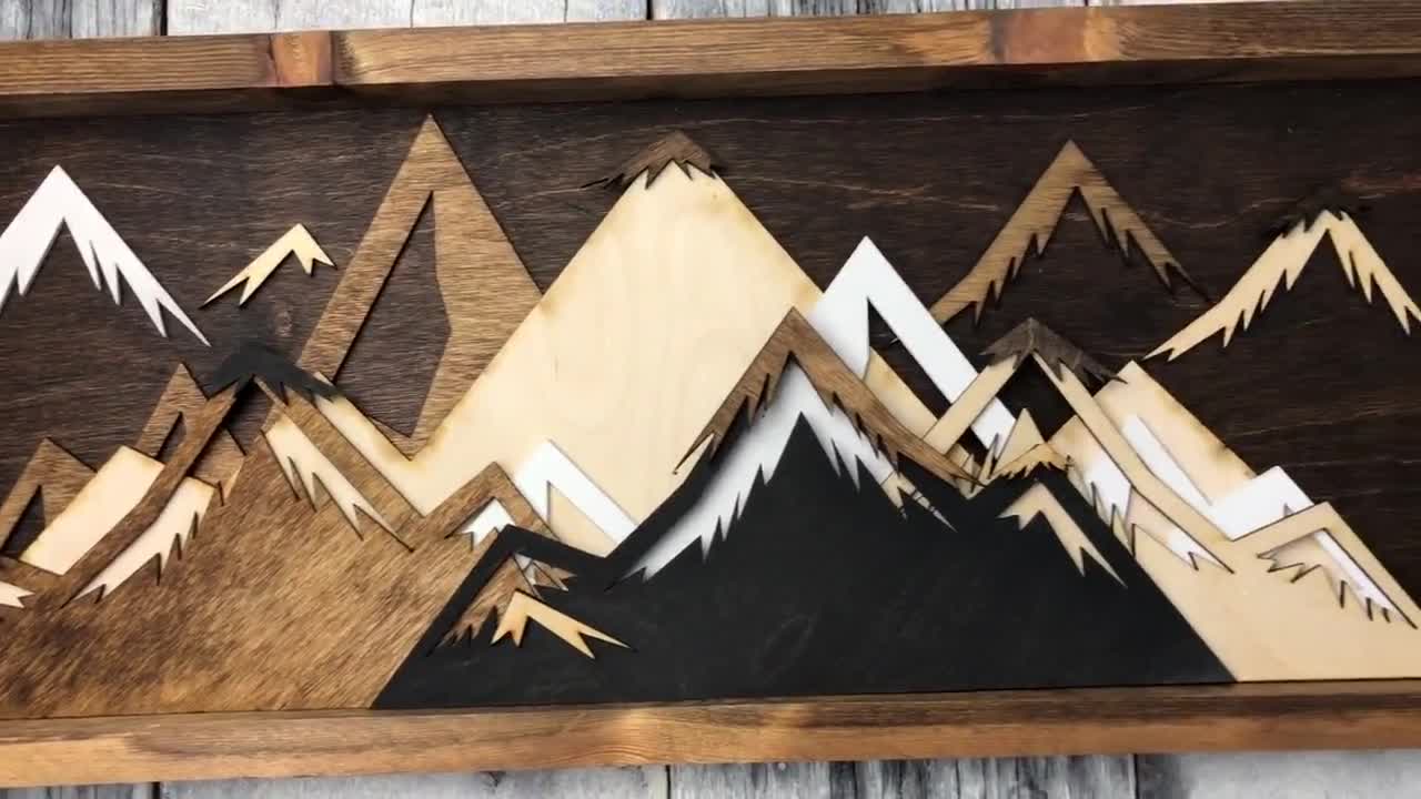 Mountain Art / Wood Art / Reclaimed Wood Art / Nursery Decor / Gallery Wall  / Fathers Day Gift / Mountain / Wood Wall Hanging / Boho / Gifts 