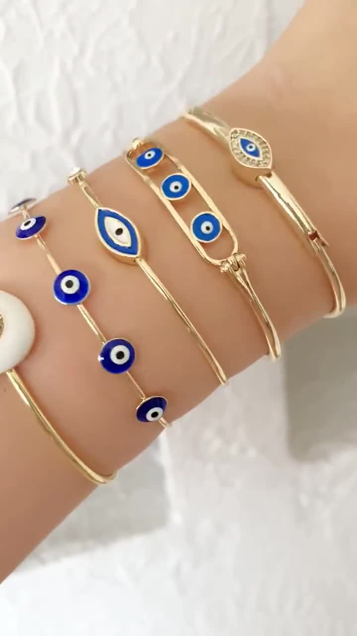 Evil Eye Bracelet, Blue Evil Eye Beads, Greek Evil Eye Jewelry