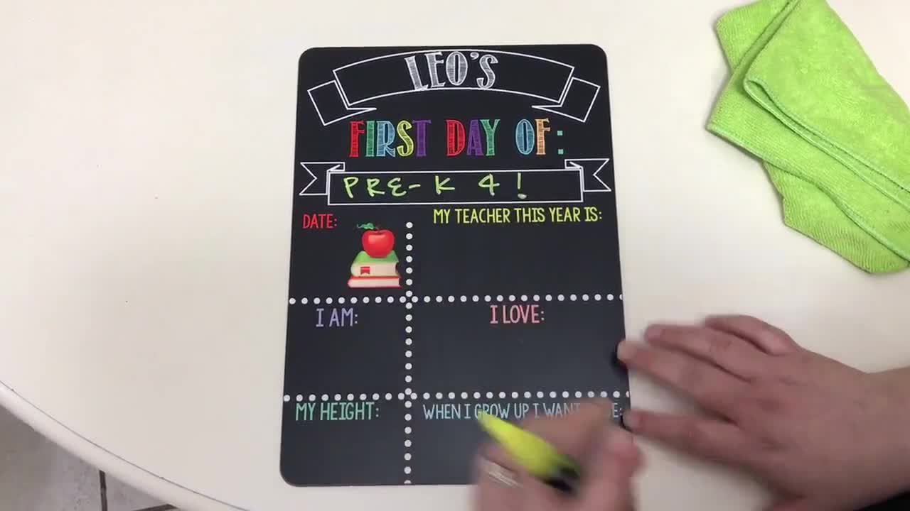 First and Last Day of School Sign, Reusable Liquid Chalk School Board, –  The Little Blue Lion