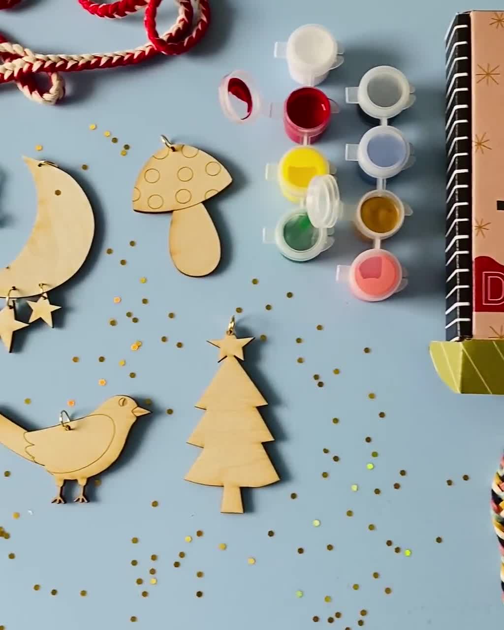 Holiday DIY Kit, DIY Ornaments, Christmas Painting Kit, Christmas