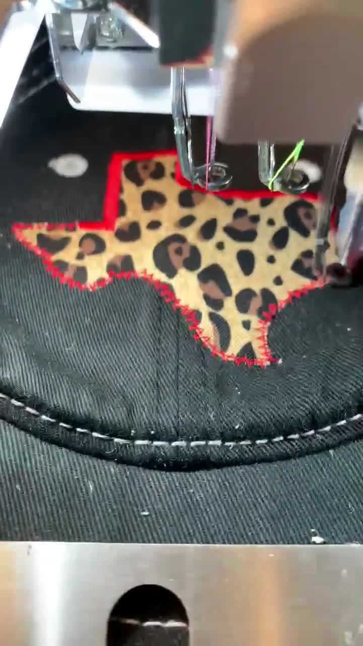 Leopard Texas Raider Sewn Applique Hat 