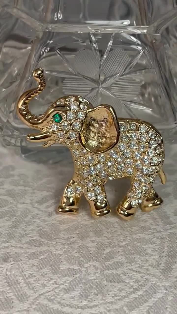 Exquisite White Elephant Brooches