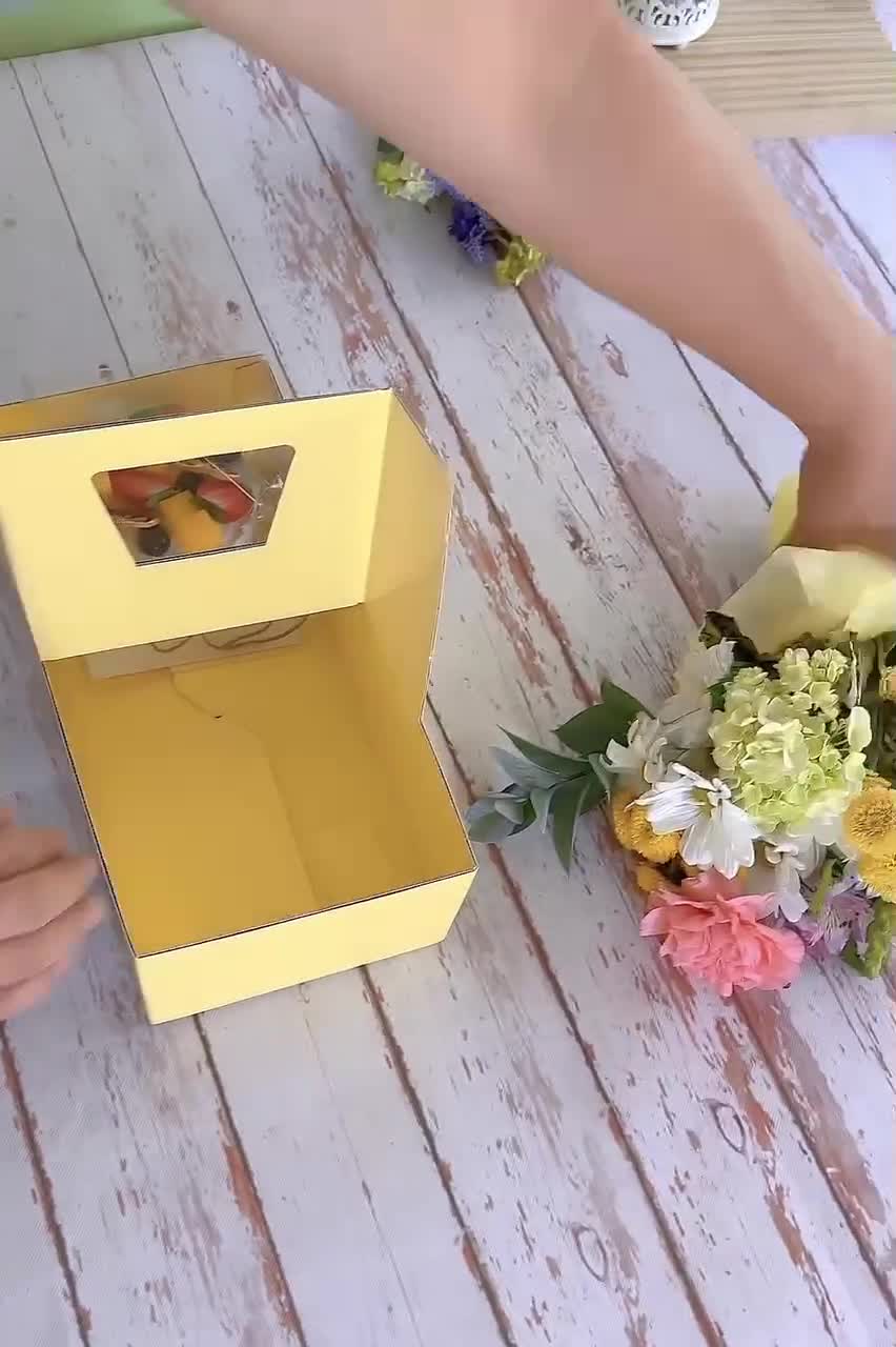 2pcs Box gift box flower bouquet supplies cake box luxury heart decor  bouquet bouquet box cardboard material gift flower box with cover Wedding