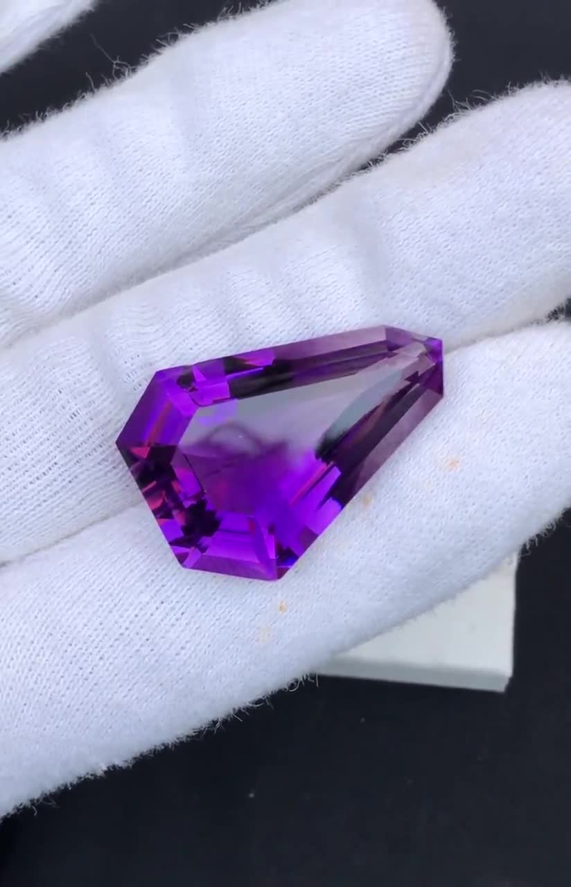 Purple Amethyst Gemstone Asscher Cut Amethyst Loose Gemstone orders Flawless Amethyst For Engagement Jewelry Making - 19.80 carats 16*15.5*12.2 mm