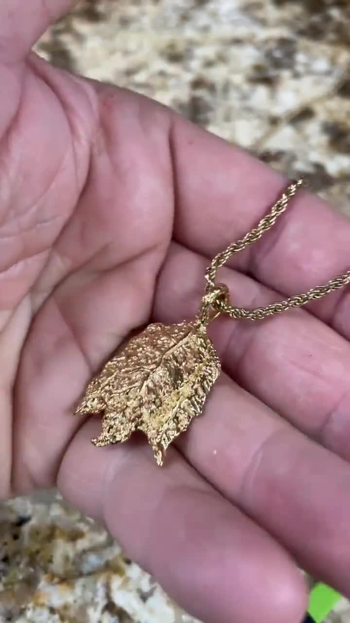 tobacco leaf jewelry Gold Tobacco Leaf Necklace: 14kt Vermeil Charm, Tobacco Grower Gift, All  Precious Metals