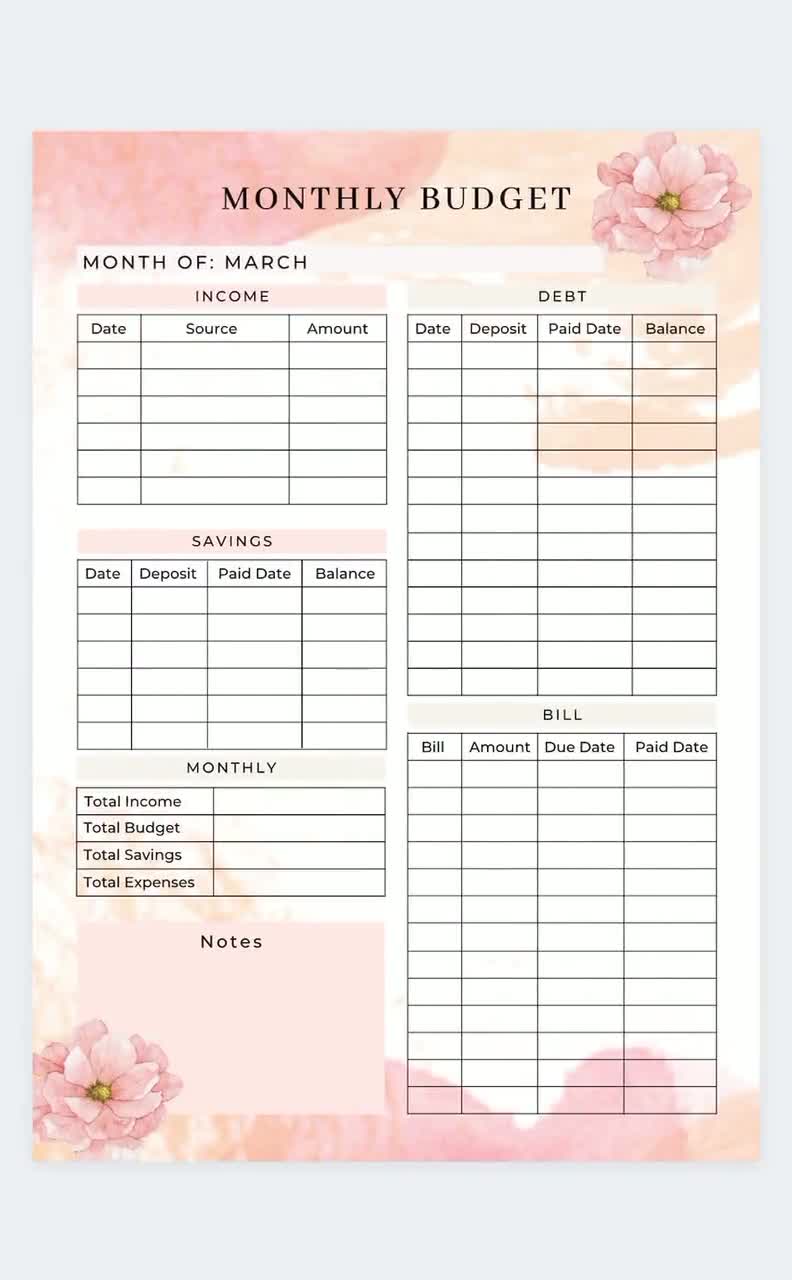 12 Month Gradient Monthly Budget Planner, Finance Journal,budget  Binder,personal Finance, Expense Tracking,printable Finance Planner 