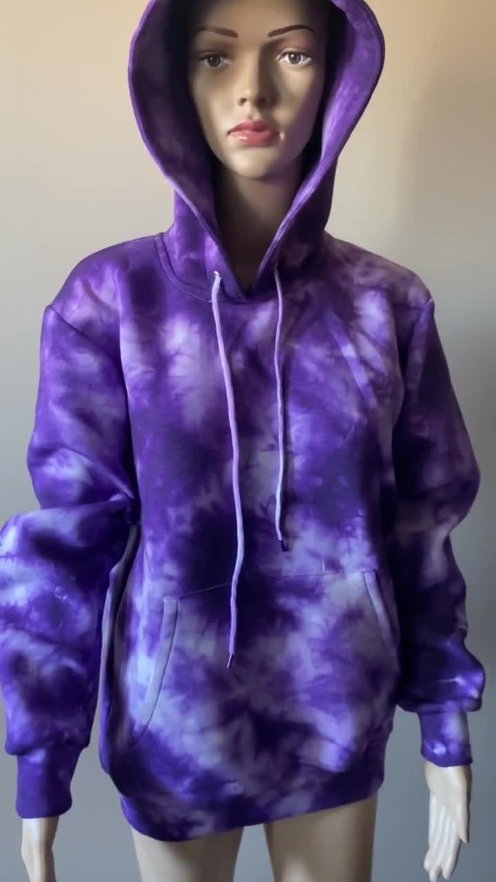 Cozy Purple and White Tie & Dye Hoodies, Tie and Dye Clothing