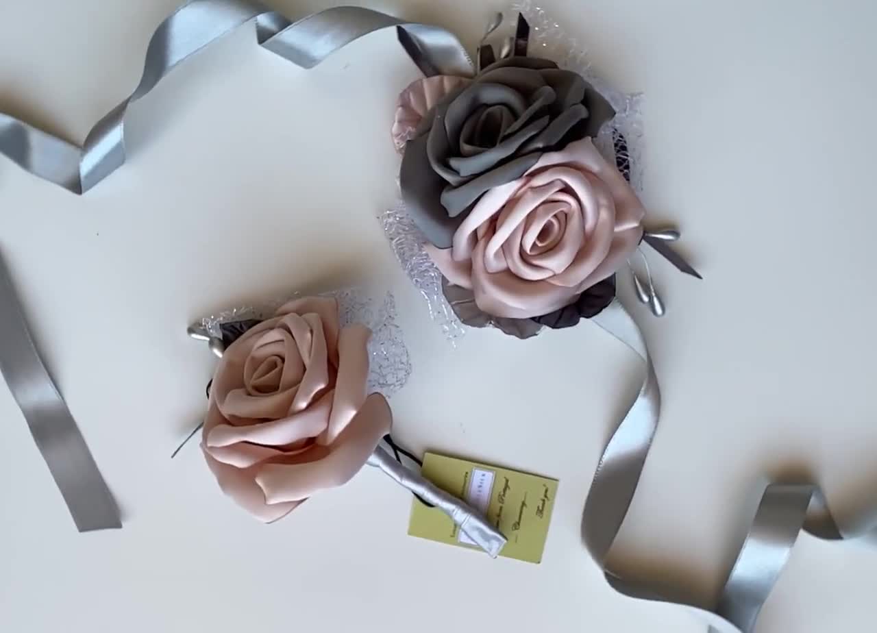 Blush Boutonniere/Pin-on Corsage — Saffron & Grey, Couture Floral Design